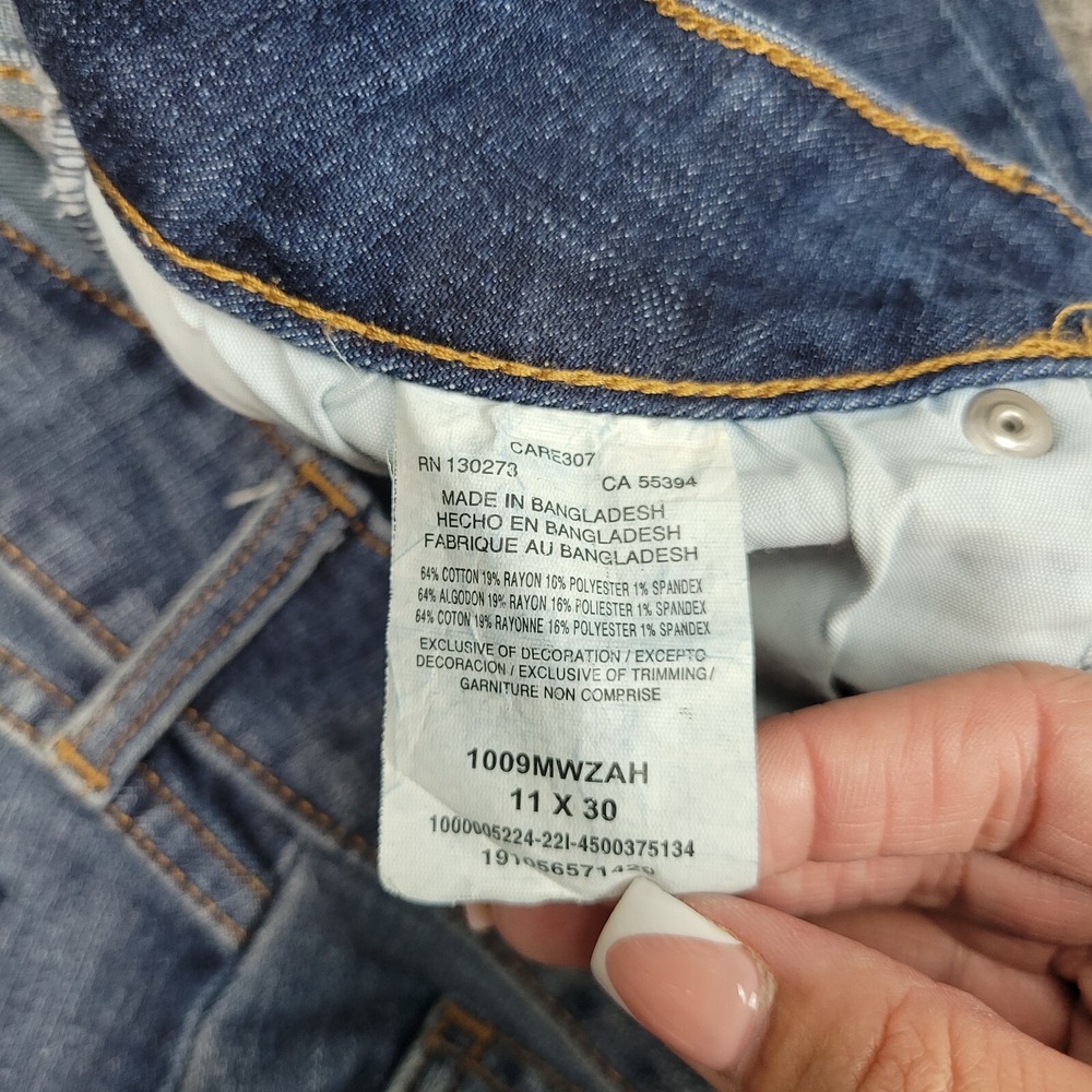 Wrangler Jeans Womens 11x30 Blue Boot Cut Stretch Western Distressed Y2K Flare - Picture 11 of 11